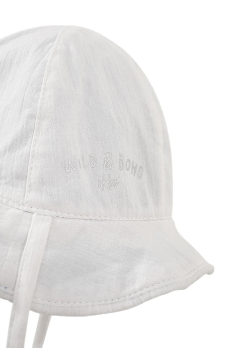 BABY GIRLS' BLUE AND WHITE EMBROIDERED REVERSIBLE HAT 6