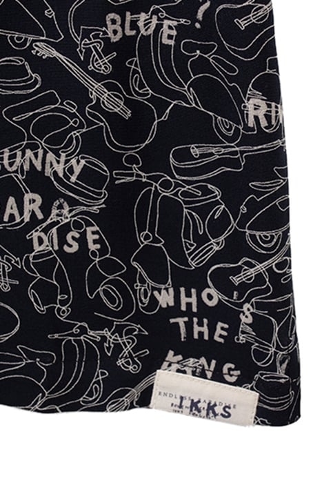 BOYS’ NAVY LENZING™ ECOVERO™ VISCOSE SHIRT, LINE DRAWING PRI 4