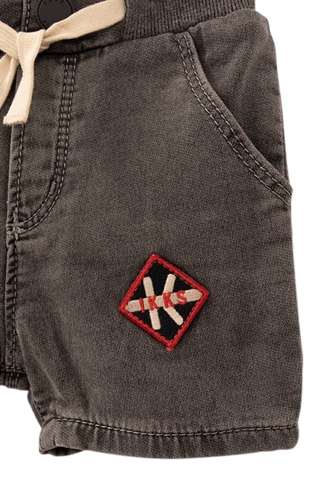 BABY BOYS’ GREY DENIM ELASTICATED WAIST BERMUDA SHORTS 6