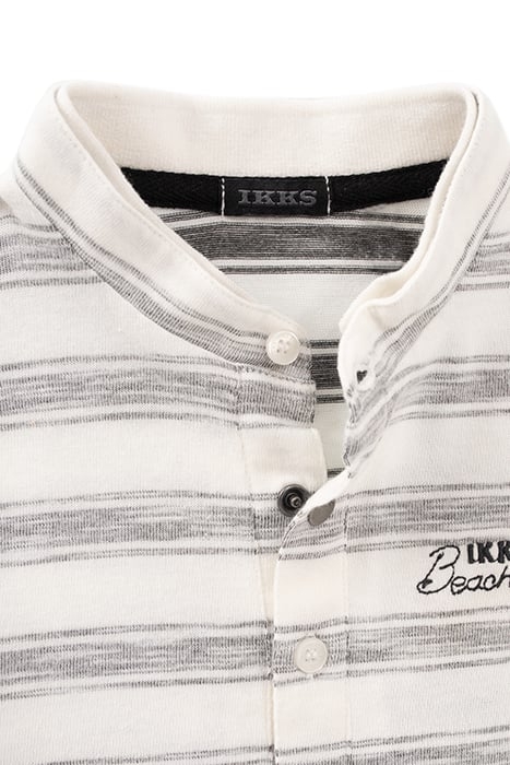 BOYS’ ECRU POLO SHIRT WITH GREY STRIPES 4