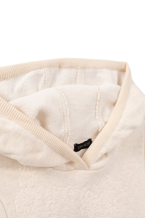 GIRLS’ BEIGE HOODIE EMBROIDERED ON FRONT 3