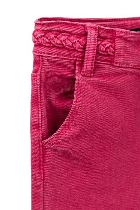 GIRLS’ FUCHSIA SKINNY JEANS WITH WOVEN BELT 5