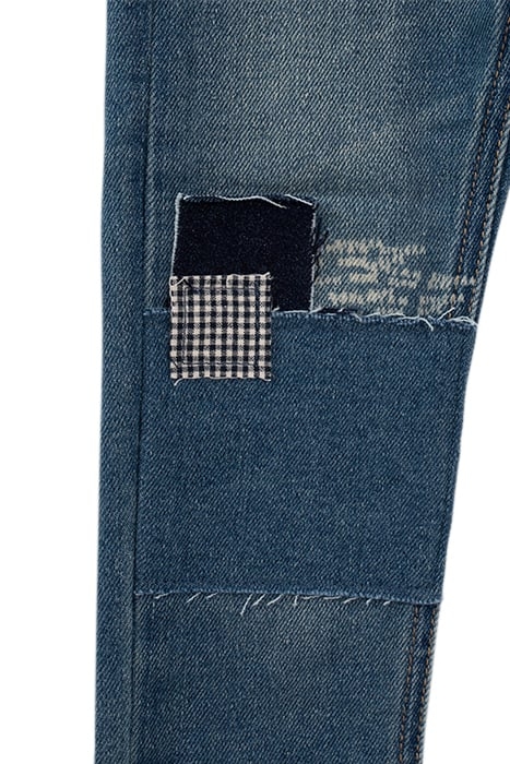 BOYS’ BLUE PATCHWORK-LOOK SKINNY JEANS 6