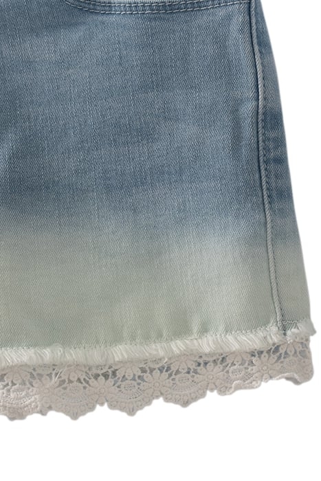 GIRLS’ LACE-EDGED DEEP-DYE LOOK ORGANIC DENIM SHORTS 4