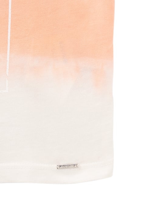 GIRLS’ WHITE T-SHIRT, PINK/ORANGE DEEP DYE + VINTAGE IMAGE 3