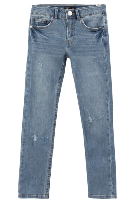 BOYS’ BLUE SLIM JEANS WITH PLACED DISTRESSING 1