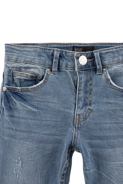 BOYS’ BLUE SLIM JEANS WITH PLACED DISTRESSING 5