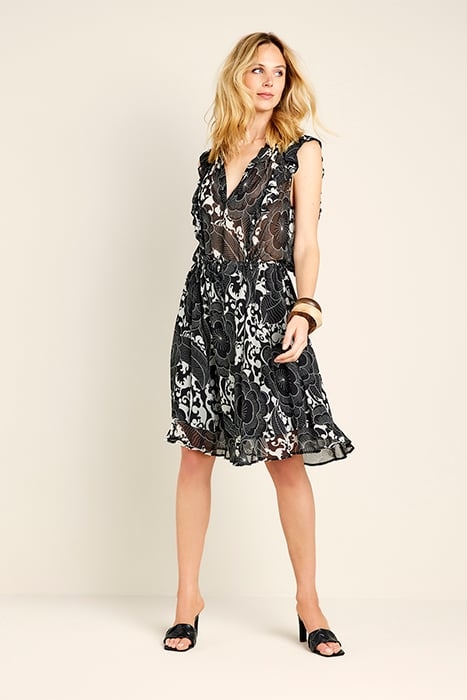 DRESS BOLD FLOWER BLACK 1
