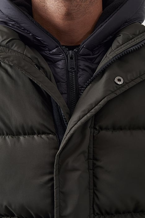 ROW FLEECE PUFFER COAT KHAKI/BLACK 4