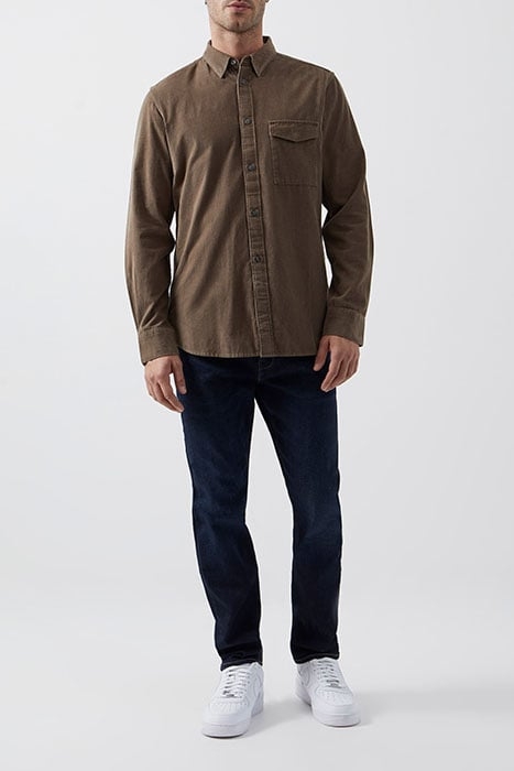 CORDUROY LONG SLEEVE SHIRT KHAKI 1