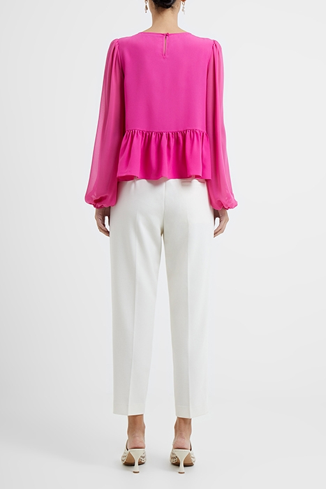CREPE LIGHT GEORGETTE PEPLUM TOP WILD ROSA 2