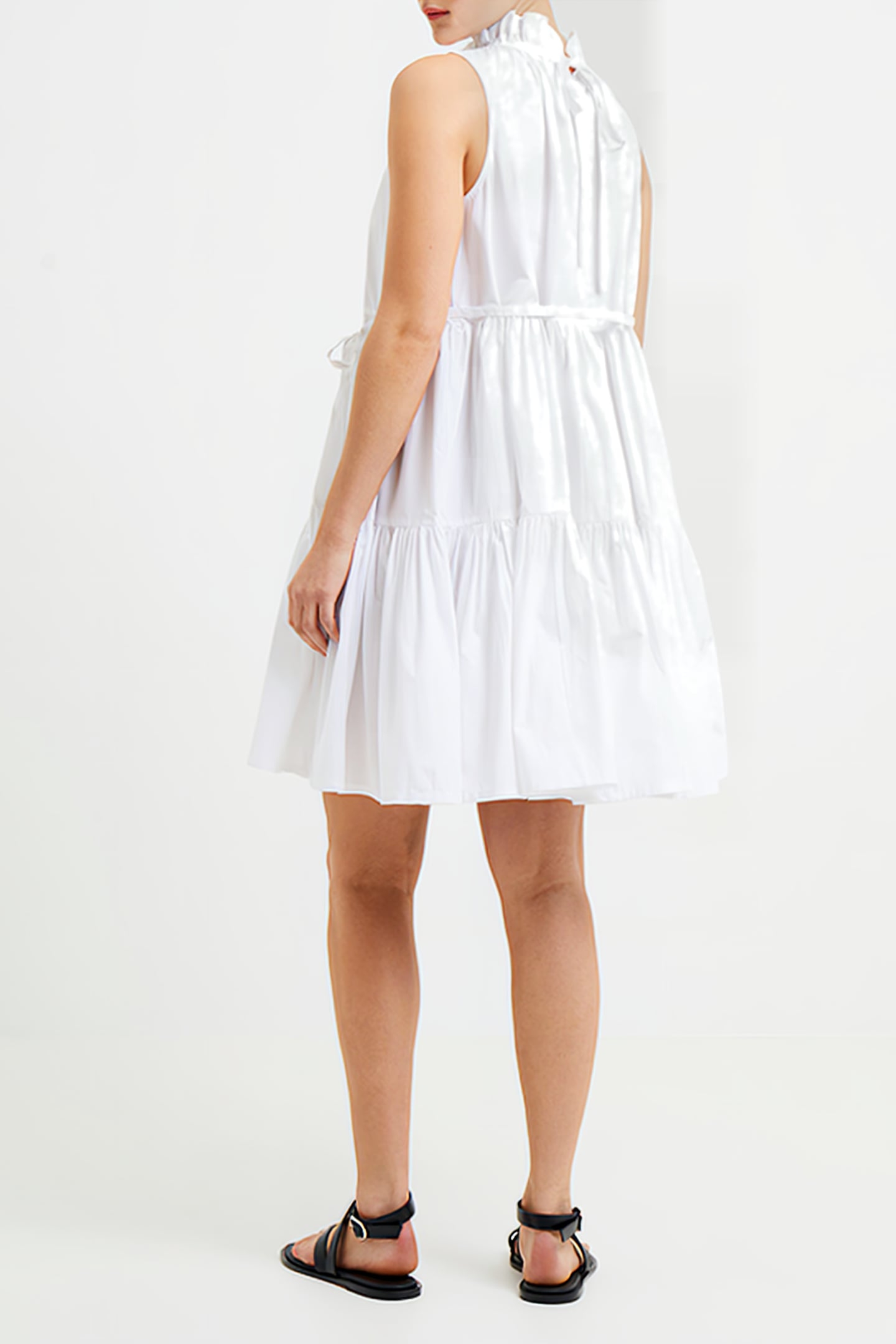 RHODES CONSCIOUS POPLIN SLEEVELESS DRESS LINEN WHITE 2