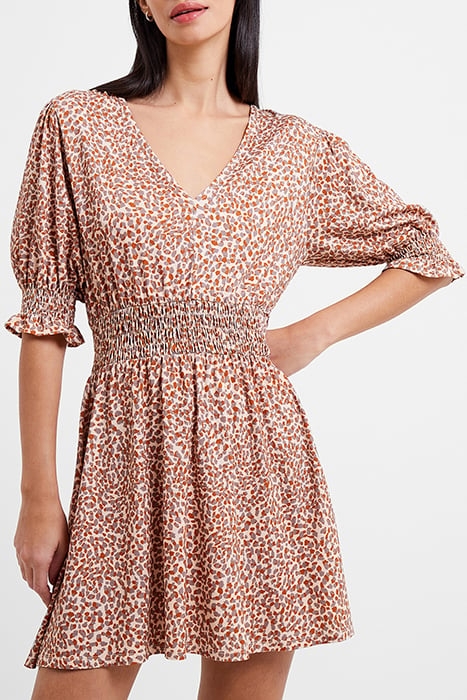 MEADOW CADIE V-NECK SMOCKED DRESS SHIFTING SAND 1