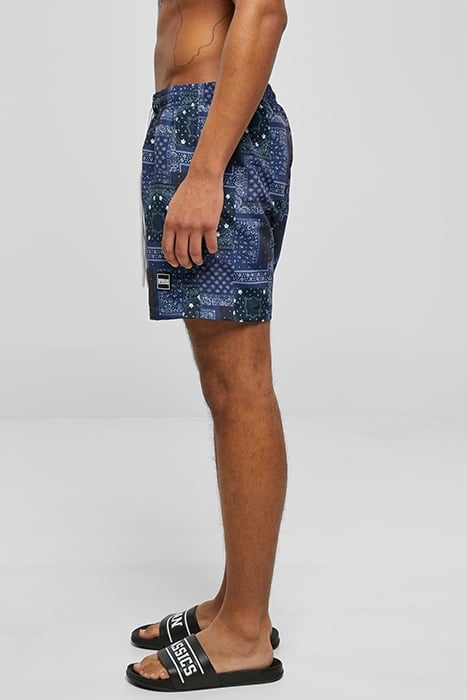 PATTERN SWIM SHORTS NAVY BANDANA AOP 8