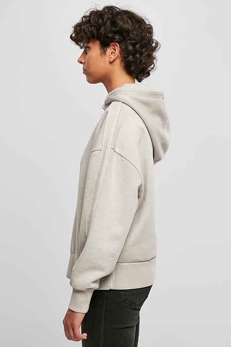 LADIES HEAVY TERRY GARMENT DYE HOODY WARMGREY 6