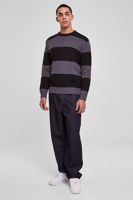 HEAVY OVERSIZED STRIPED SWEATSHIRT BLACK/DARKSHADOW 3