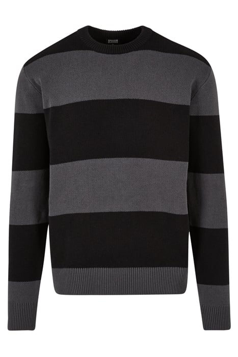 HEAVY OVERSIZED STRIPED SWEATSHIRT BLACK/DARKSHADOW 4