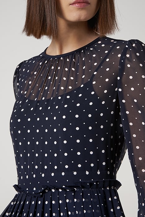 AVERY MIDI DRESS NAVY POLKA 5
