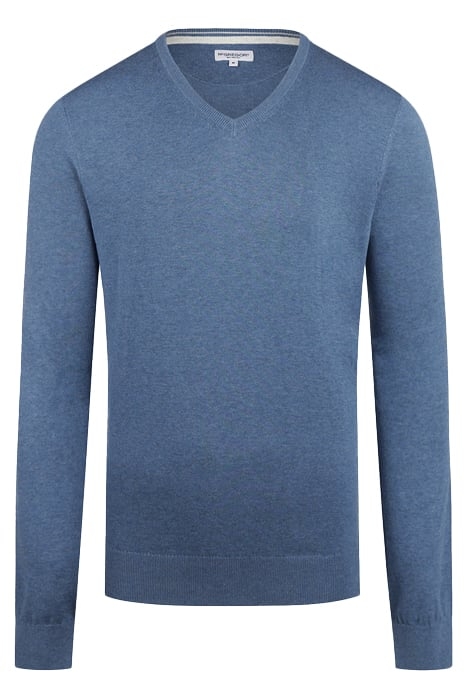 V NECK SWEATER MEDIUM BLUE 1