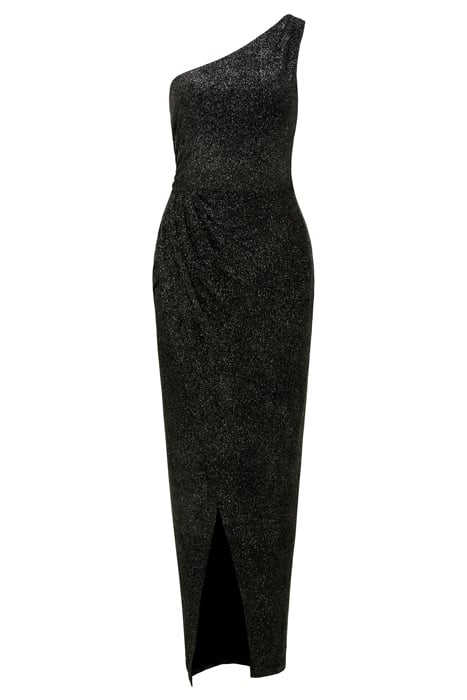 ONE SHOULDER GLITTER GOWN BLACK 3