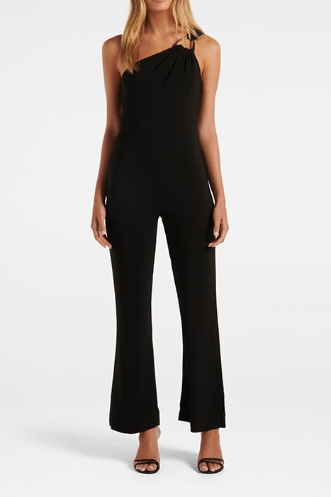 ROSANNE ONE SHOULDER RING JUMPSUIT BLACK 1