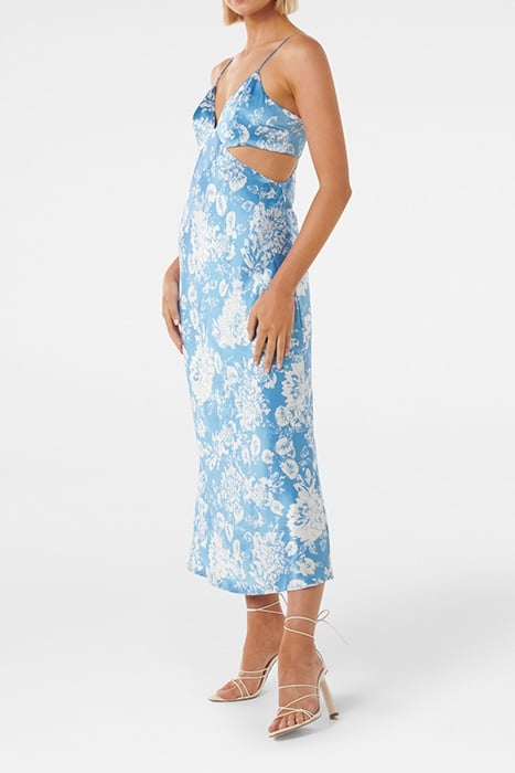 ANGELIQUE SATIN CUT OUT DRESS FLOCKHART FLORAL 4