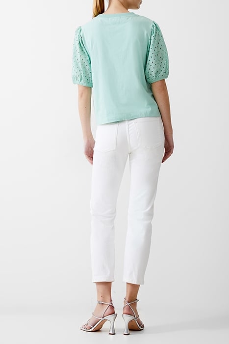 BRODERIE SLEEVE TOP MINT 2