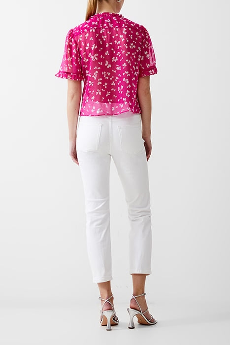 BONITA S/S RUFFLE TOP WILD ROSA 3