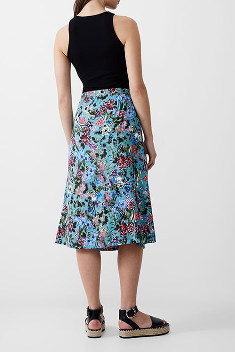 BLOSSOM DRAPEY BTN MIDI SKIRT STILL WATER 3