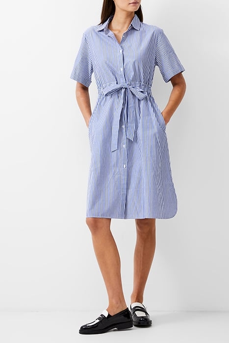 STRIPE POPLIN SHIRT DRESS BLUE/WHITE 1