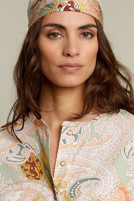 PASTEL PAISLEY COLLARLESS SHIRT 4