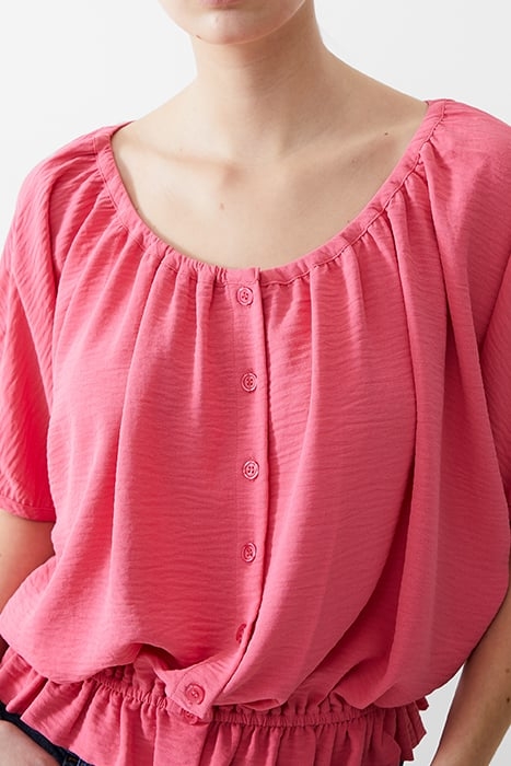 BUTTON CRINKLE PEASANT TOP CAMELLIA 4