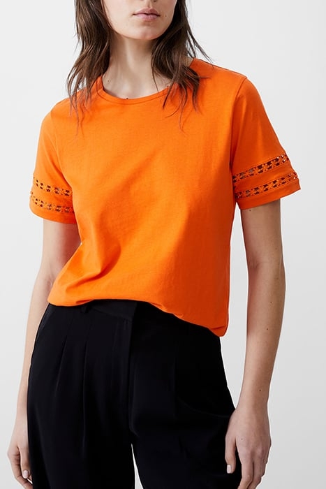 CROCHET TRIM TEE MANDARIN 1