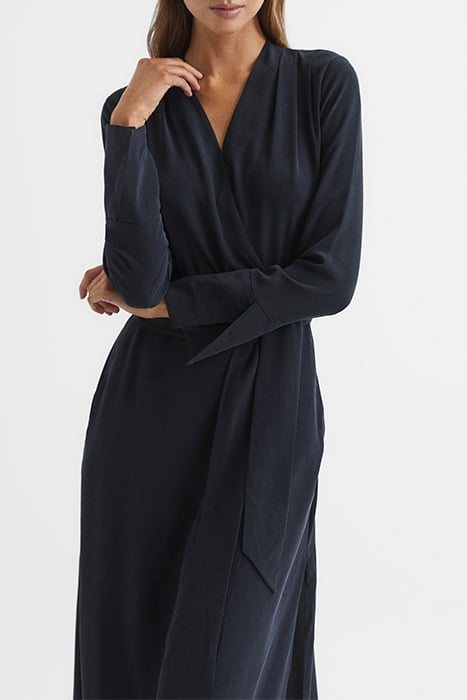 ILLARIA-SILK ROBE NAVY 6
