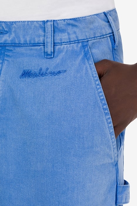 SIGNATURE LOGO GABARDINE BERMUDA SHORTS BLUE 4