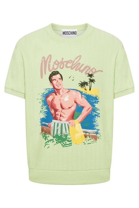 HAWAIIAN PRINT JACQUARD JERSEY T-SHIRT GREEN 3