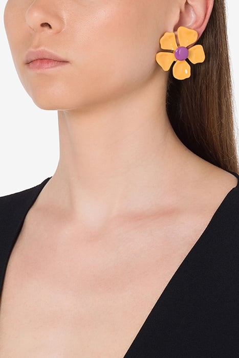 60'S FLOWER EARRINGS YELLOW 2