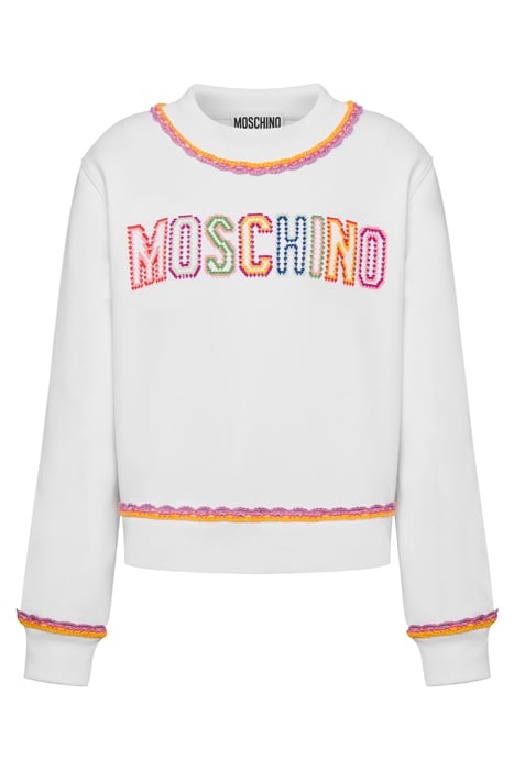 ORGANIC COTTON SWEATSHIRT WITH CROCHET DETAILS WHITE 3
