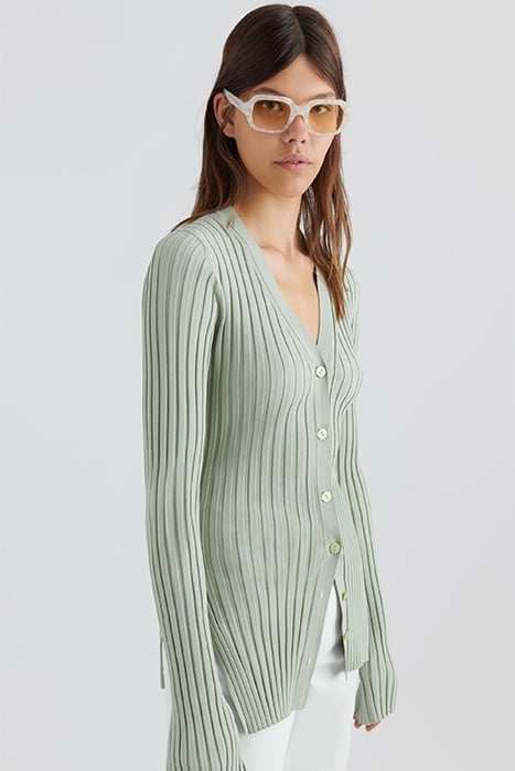 RAE RIB KNIT CARDIGAN DESERT SAGE 4