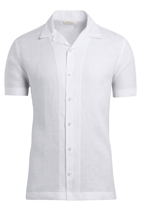 WHITE CAMP COLLAR SLIM FIT SHIRT WHITE 4