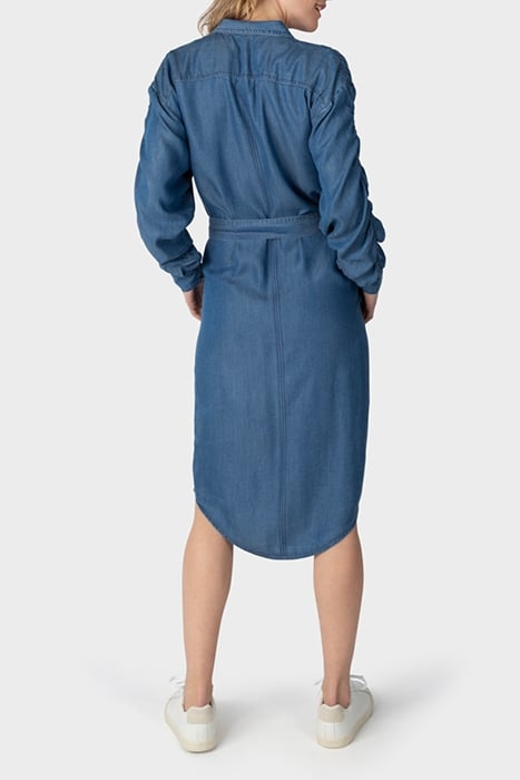 DRESS WOVEN LONG MID BLUE DENIM 2