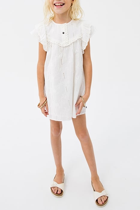 GIRLS’ OFF-WHITE DRESS WITH LACE AND EMBROIDERY 1
