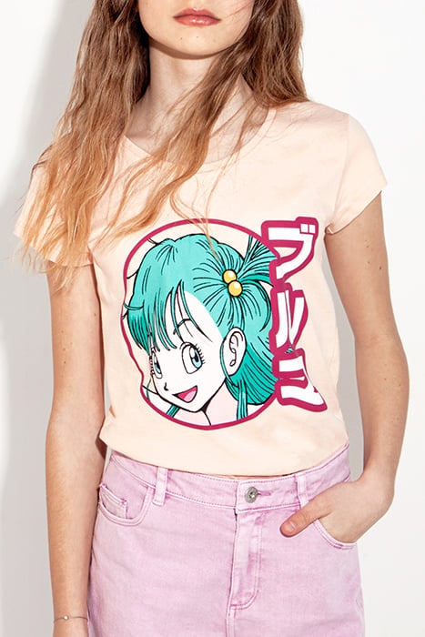 GIRLS’ PINK GLOW-IN-THE-DARK BULMA DRAGON BALL T-SHIRT 1