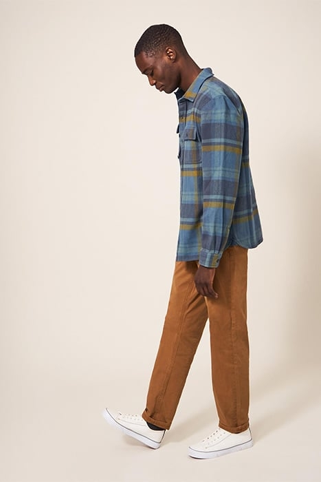 DARWEN CHECK OVERSHIRT KHAKI GREEN 3