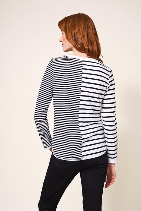 CAIE STRIPE TEE NAVY 2