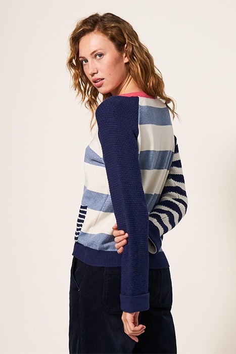 TYNE STRIPE JUMPER TEAL 2