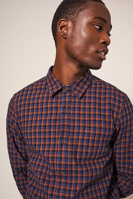 CHECKED TWILL SHIRT DARK NAVY 5