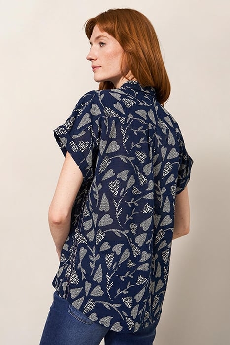 ELLA COTTON SHIRT NAVY PRINTED 2