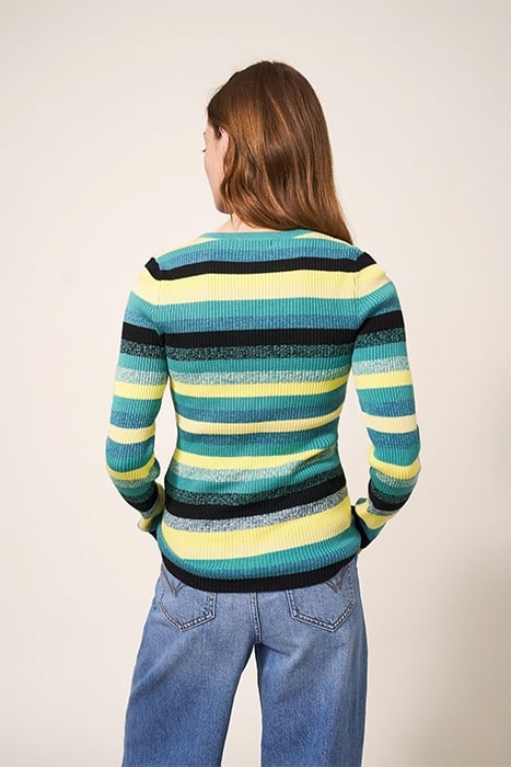 SKINNY RIB JUMPER TEAL 2