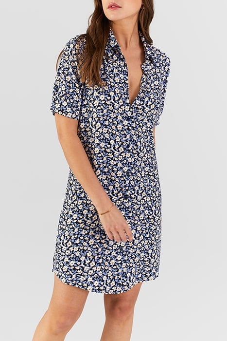 COBALT MINI FLOWER SHIRT DRESS COBALT 5